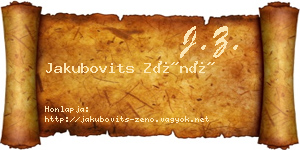 Jakubovits Zénó névjegykártya
